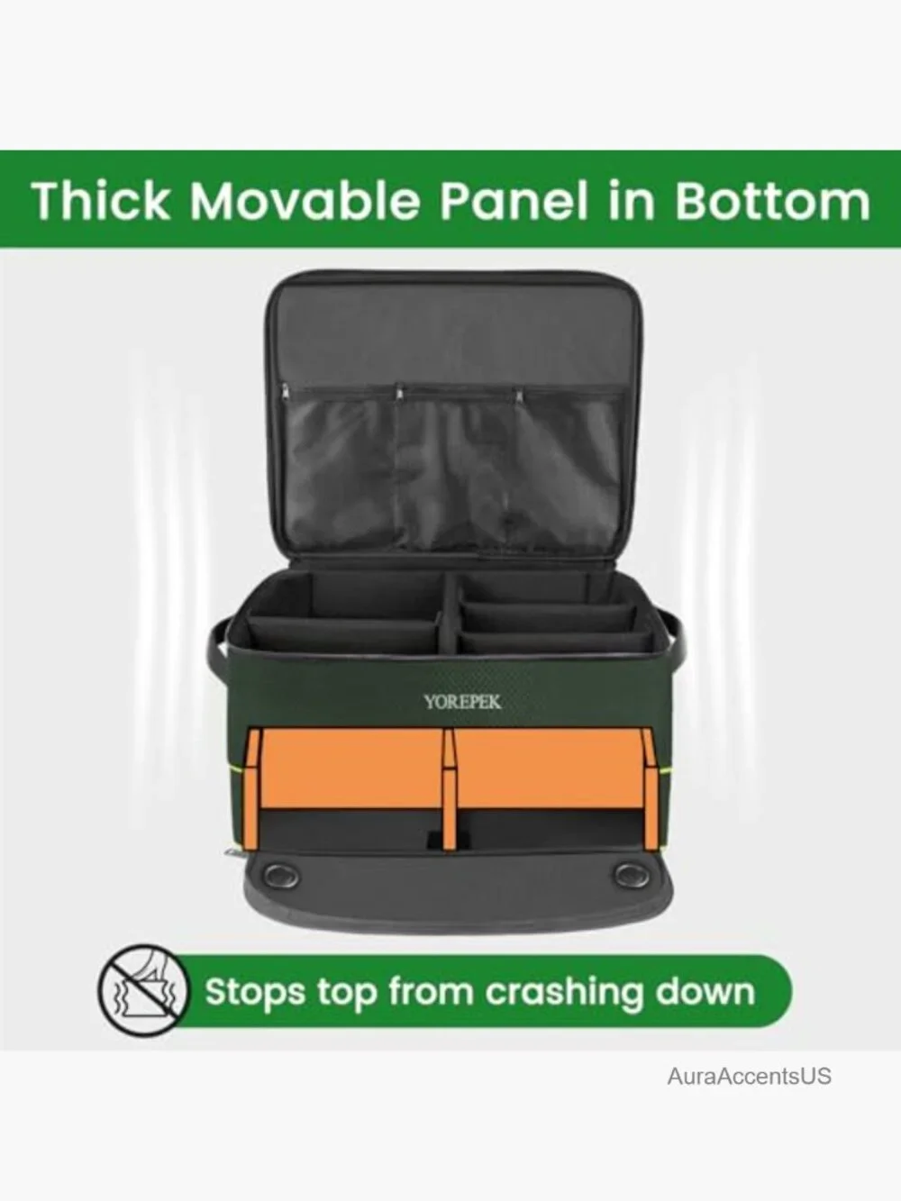 Golf Trunk Organizer 2 Layer Separated Shoe Compartment Car Storage Locker